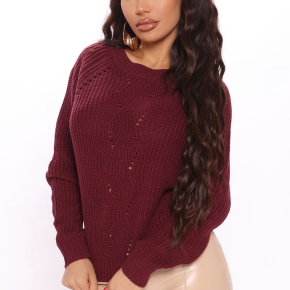 Point of Contact Crewneck Sweater- Burgundy - Picture 1 of 6